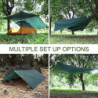 Bessport Zeltplane, Camping Zelt Tarp 3m x 3m Wasserdicht PU3000 mm Tarp für Hängematte, mit Ösen & 6 Aluminiumstifte & 8 Nyl