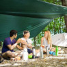 Bessport Zeltplane, Camping Zelt Tarp 3m x 3m Wasserdicht PU3000 mm Tarp für Hängematte, mit Ösen & 6 Aluminiumstifte & 8 Nyl