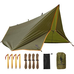 FREE SOLDIER Tarp Wasserdicht 3x3,2m Tarp Ultraleicht Zeltplanen UV Schutz Camping Sonnensegel Zelt Freien Multifunktionales 