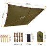 FREE SOLDIER Tarp Wasserdicht 3x3,2m Tarp Ultraleicht Zeltplanen UV Schutz Camping Sonnensegel Zelt Freien Multifunktionales 