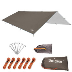 Unigear Regen-Abdeckplane, Tarp Rain Fly, Zeltdach, wasserdicht, Wanderschutz, faltbar, leicht, wasserdicht, Schutz gegen Reg