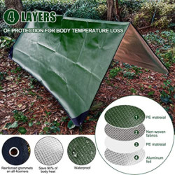 E EASTSTORM 210×150cm Verdickter Notfalldecke Schlafsack Survival Biwaksack Rettungsdecken Plane Wasserdicht Thermodecke Tarp