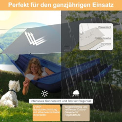 WADEO Camping Zeltplane Wasserdicht Anti-UV, 3,6 x 4,8 m Camping Plane mit Stangen+Zeltheringen+Abspannleinen, Camping Tent T