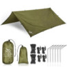 PURE HANG Premium Zeltplane Tarp 3x3 für Hängematte Outdoor Camping Wasserdicht mit Ösen Sonnensegel Strand Ultra-Leicht Sonn