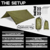 PURE HANG Premium Zeltplane Tarp 3x3 für Hängematte Outdoor Camping Wasserdicht mit Ösen Sonnensegel Strand Ultra-Leicht Sonn