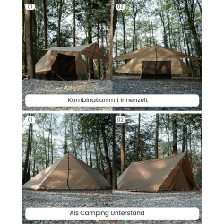 OneTigris Proteus Camping Tarp, wasserdicht leicht Zeltplane, Regenschutz Zelt, Hängematte Tarp, ideal für Camping, Wandern, 