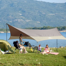 Forceatt Zeltplane, 3,7 * 4,3 m Tarp Ultraleicht mit 6 Umreifungspunkten, Tarp Wasserdicht Kann mit Zelt und Hängematte in Ca