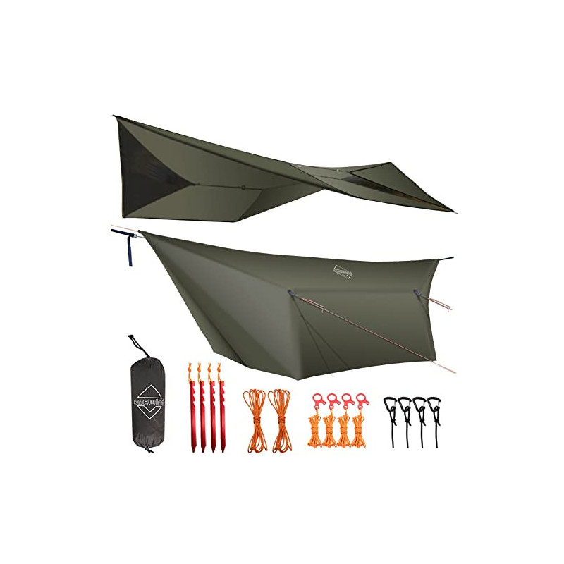 onewind Hängemattenplane, Regenfliege, Ultraleicht, große Abdeckung, Unterstand mit Türen, tragbar für Winter-Bushcraft, Zelt onewind Hängemattenplane, Regenfliege, Ultraleicht, große Abdeckung, Unterstand mit Türen, tragbar für Winter-Bushcraft, Zelt