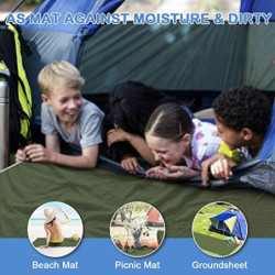 Ahsado Zeltplane, Camping Zelt Tarp, Outdoor Plane/Zeltmatte/Zeltunterlage, wasserdichte Picknickdecke mit Tragetasche  M:180