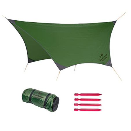 AMAZONAS - Traveller Tarp | Ultraleichte Zeltplane für Hängematten. Wasserabweisendes, strapazierfähiges Camping Tarp aus Rip