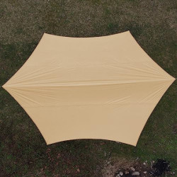 4,5x4,5m Großes Camping Tarp Zelt Ultraleicht Wasserdicht Multifunktional Awning Hexagon Tarpaulin Shelter für Auto Bushcraft