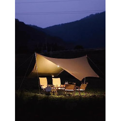 4,5x4,5m Großes Camping Tarp Zelt Ultraleicht Wasserdicht Multifunktional Awning Hexagon Tarpaulin Shelter für Auto Bushcraft