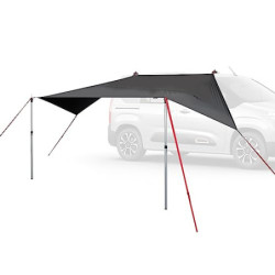 qeedo Motor Tarp Car Sonnensegel, Auto-Vordach mit UV80-Schutz, wasserdicht & lichtundurchlässig, einfache Saugnapf-Montage, 