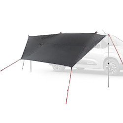 qeedo Motor Tarp Car Sonnensegel, Auto-Vordach mit UV80-Schutz, wasserdicht & lichtundurchlässig, einfache Saugnapf-Montage, 