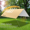 SAN LIKE Tarp 3x3m Wasserdicht, Zeltplane Ultraleicht mit ösen + 6 Heringe + 6 Seilen, Zeltplane für Hängematte, Sonnenschutz