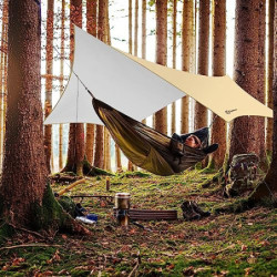 SAN LIKE Tarp 3x3m Wasserdicht, Zeltplane Ultraleicht mit ösen + 6 Heringe + 6 Seilen, Zeltplane für Hängematte, Sonnenschutz