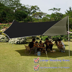 5x5m Groß Hängematte Tarp Wasserdicht Zeltplane Hexagon Camping Plane Regenplane Picknick Zelt Matte Outdoor Survival Ausrüst