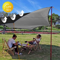 5x5m Groß Hängematte Tarp Wasserdicht Zeltplane Hexagon Camping Plane Regenplane Picknick Zelt Matte Outdoor Survival Ausrüst