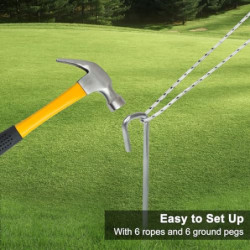 WOLTU Zeltplane Wasserdicht 3x4 m PU 3000 mm, UV-Schutzplane Tarp mit 2 Stützstangen, multifunktionale Ultraleicht Camping Pl