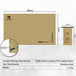 HIKEMAN wasserdichte Zeltunterlage Campingzelt Plane - Mehrzweck Zeltplane Camping Zelt Tarp,Picknickdecke für Camping,Pickni