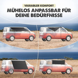 LAINFELD Vorzelt Auto | 2,2 x 2,5 m Sonnensegel mit 3 x Keder und 2 x Teleskopstange | Sonnensegel Camping Busvorzelt Markise