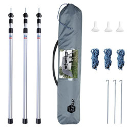 your GEAR Caravan Tarp Teramo - 3 Größen - 250, 300, 400 cm Breite, Tiefe 240 cm - UPF 50+ Sonnendach für Wohnwagen Wohnmobil