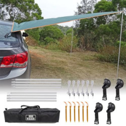 3x5m Auto Markise Camping Wohnwagen Sonnensegel Wasserdicht UV-Schutz Tarp mit Stangen Vorzelt für Camper Campingbus