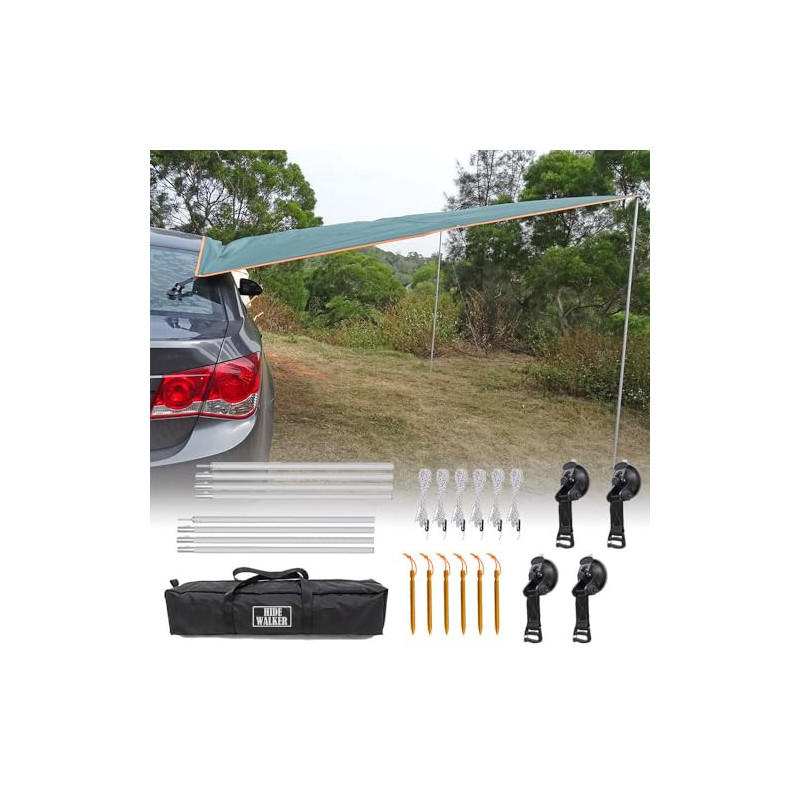 3x5m Auto Markise Camping Wohnwagen Sonnensegel Wasserdicht UV-Schutz Tarp mit Stangen Vorzelt für Camper Campingbus 3x5m Auto Markise Camping Wohnwagen Sonnensegel Wasserdicht UV-Schutz Tarp mit Stangen Vorzelt für Camper Campingbus