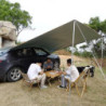 3x5m Auto Markise Camping Wohnwagen Sonnensegel Wasserdicht UV-Schutz Tarp mit Stangen Vorzelt für Camper Campingbus