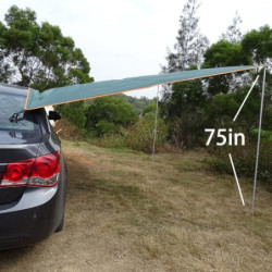 3x5m Auto Markise Camping Wohnwagen Sonnensegel Wasserdicht UV-Schutz Tarp mit Stangen Vorzelt für Camper Campingbus