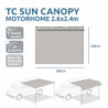 your GEAR Motorhome Cotton Tarp TC 260 x 240 Sonnensegel inkl. Aufstellstangen für Camping Bus, Van, Auto