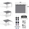 your GEAR Motorhome Cotton Tarp TC 260 x 240 Sonnensegel inkl. Aufstellstangen für Camping Bus, Van, Auto