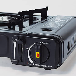 Kochmann® Gaskocher + 8 Gaskartuschen inkl. Tragekoffer, 1-flammig Campingkocher Camping Gas Kocher Kartusche