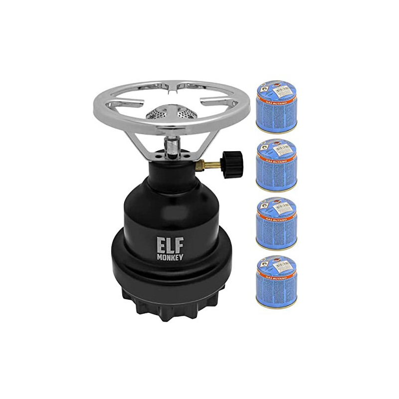 Campingkocher E190 | Set Metall-Gaskocher & Stechgas Kartusche | Gasherd Kochfeld 1-flammig | Outdoor, Freizeit | Camping, No Campingkocher E190 | Set Metall-Gaskocher & Stechgas Kartusche | Gasherd Kochfeld 1-flammig | Outdoor, Freizeit | Camping, No