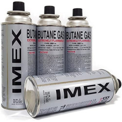 IMEX Gaskocher Edelstahl Campingkocher mit 16 Gaskartuschen und Tragekoffer/Aufbewahrungskoffer 2,2KW