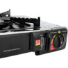 IMEX Gaskocher Edelstahl Campingkocher mit 16 Gaskartuschen und Tragekoffer/Aufbewahrungskoffer 2,2KW
