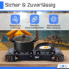 ZMC Camping Gaskocher 2-flammig mit 4x Gaskartuschen 227g und Grillplatte, 2,5 KW inkl. Adapter für LPG Anschluss + Aufbewahr