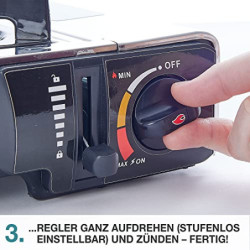 TOM Adventure Edelstahl Camping-Gaskocher mit 16 oder 12 x Gaskartuschen und Koffer im Set – Campingkocher mit Gaskochfeld – 