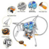 Adiwo Campingkocher 6800 W, Gaskocher mit Piezozündung und Tragebox Gas Camping Kocher Tragbar Gasbrenner Winddichter Camping