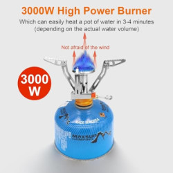 ELEUTH Campingkocher,Klein Faltbar Camping Gaskocher mit Piezozündung 3000W, Kompakt Haltbar Mini Gasbrenner mit Tragebox zum