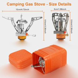 ELEUTH Campingkocher,Klein Faltbar Camping Gaskocher mit Piezozündung 3000W, Kompakt Haltbar Mini Gasbrenner mit Tragebox zum
