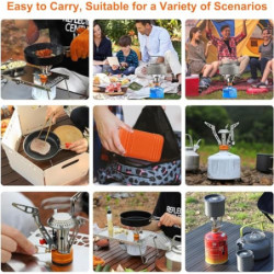 ELEUTH Campingkocher,Klein Faltbar Camping Gaskocher mit Piezozündung 3000W, Kompakt Haltbar Mini Gasbrenner mit Tragebox zum