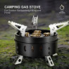 Odoland Campingkocher 11000W Gaskocher mit Adapter und Faltbar Aluminium Gas Campingkocher für Schraubkartusche Gasbrenner Fa