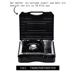 clearfee Edelstahl Deluxe Gaskocher Set | tragbarer Campingkocher | Gaskartuschen Kocher | Butan-Gas-Kocher  Nur Gaskocher 