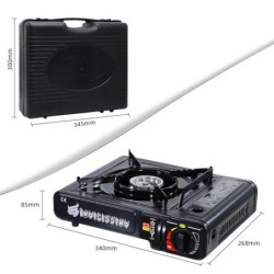 CCLIFE Campingkocher Gaskocher Camping neueste Sicherheitsprüfung 2024, 1-flammig mit Tragekoffe, Gasherd camping mit Piezozü