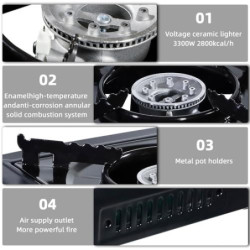 CCLIFE Campingkocher Gaskocher Camping neueste Sicherheitsprüfung 2024, 1-flammig mit Tragekoffe, Gasherd camping mit Piezozü