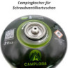 CAMPLORA Campingkocher mit Piezozündung inkl. 5 Schraubgaskartuschen 500g  Propan-Butan-Gasgemisch , Gaskocher, Propangaskoch