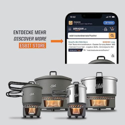 Esbit Trockenbrennstoffkochset - Outdoor Camping Kocher 585 ml mit Aluminium Topf - klappbare Griffe - Campingkocher Set