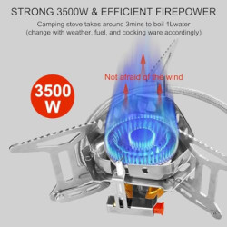 ELEUTH Campingkocher,Gaskocher Camping mit Piezozündung 3500W,Winddicht Gas Campingkocher für Gasbrenner mit Adapter Faltbar 