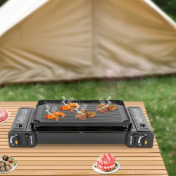 Gaskocher 2-Flammig Campingkocher Gas Kocher Für Gasflasche, Tragbarer Camping Grill Gas Stove, Outdoor Gaskocher Camping Koc